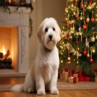 dog christmas background