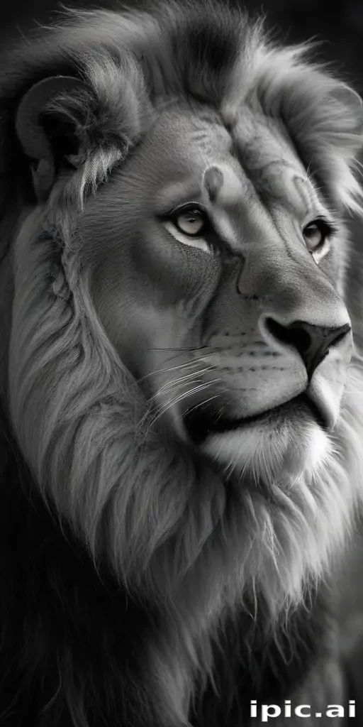 lion black and white pictures