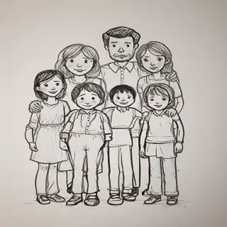 drawings of family