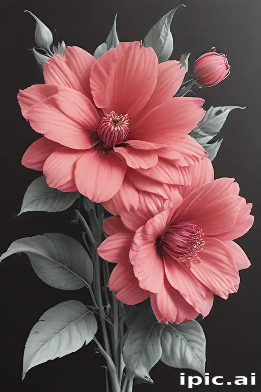 pencil drawn flowers