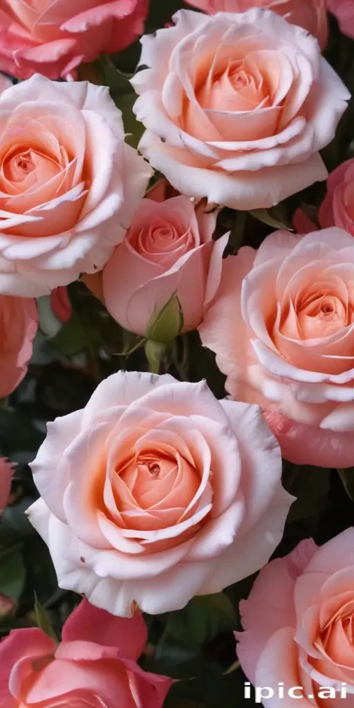 Beautiful Arrangement of Soft Pink Roses in Full Bloom Displaying Elegance