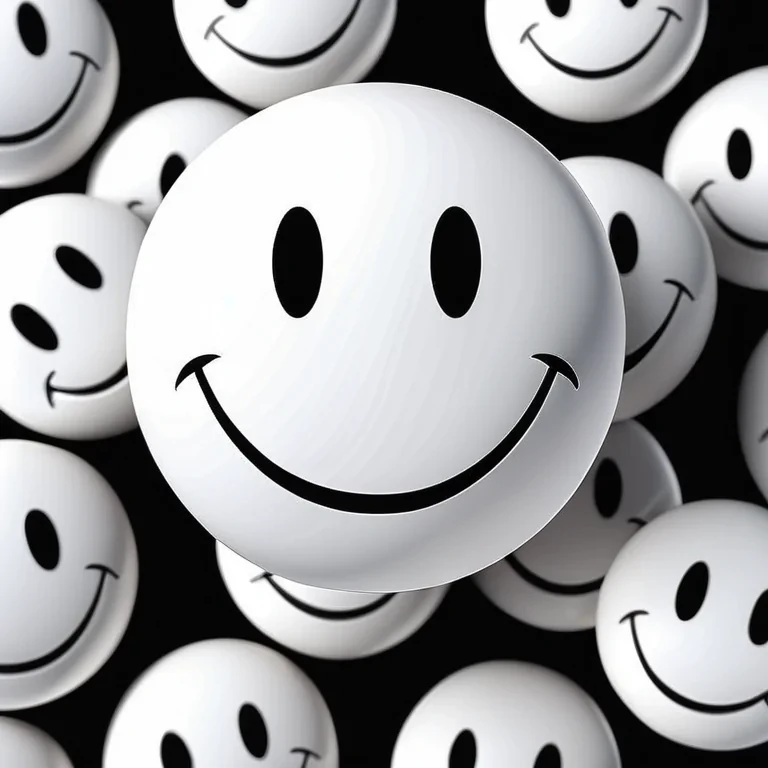 white smiley face black background