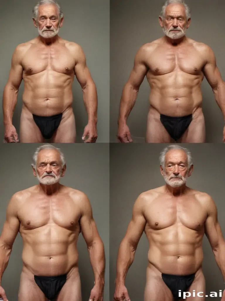 shirtless old men