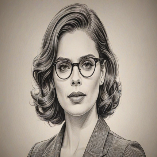 Magnificent Hayley Atwell, pencil sketch, portrait of Alluring woman 1927s in glasses, hair style beatnik, outline, clear lines, fine lines, 8k