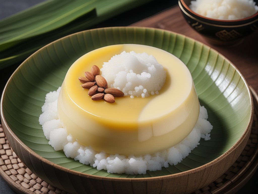 thai custard with sticky rice