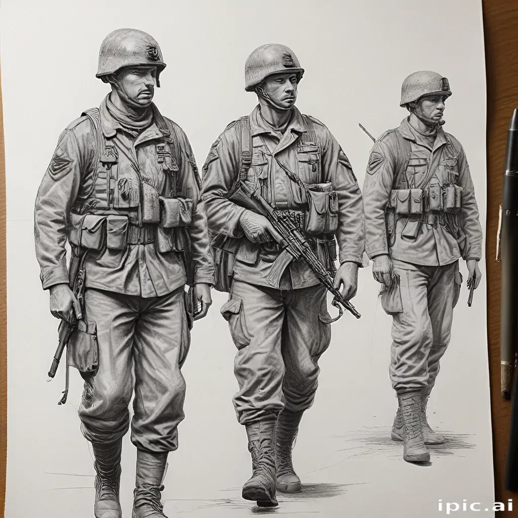 soldiers drawing