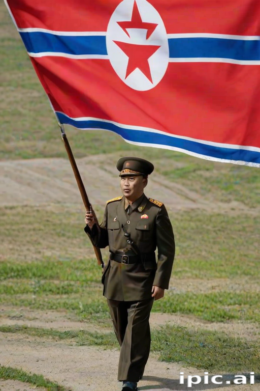 north korea flag