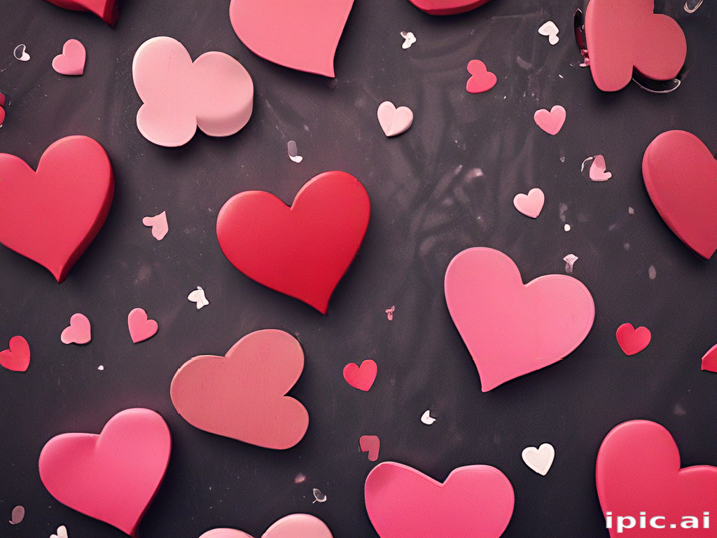 Colorful Hearts Floating on a Dark Background Celebrating Love and ...