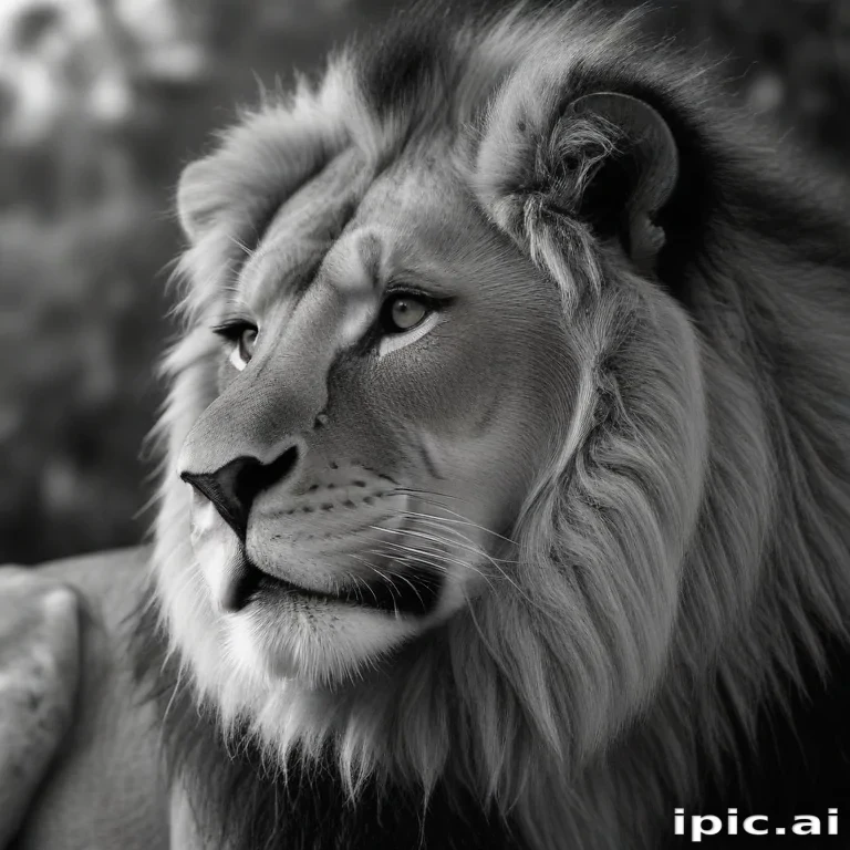 lion black and white pictures