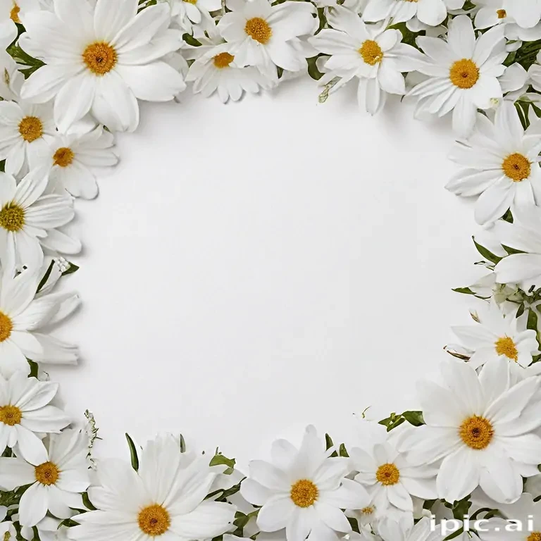 white background with flowers