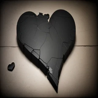 black broken heart