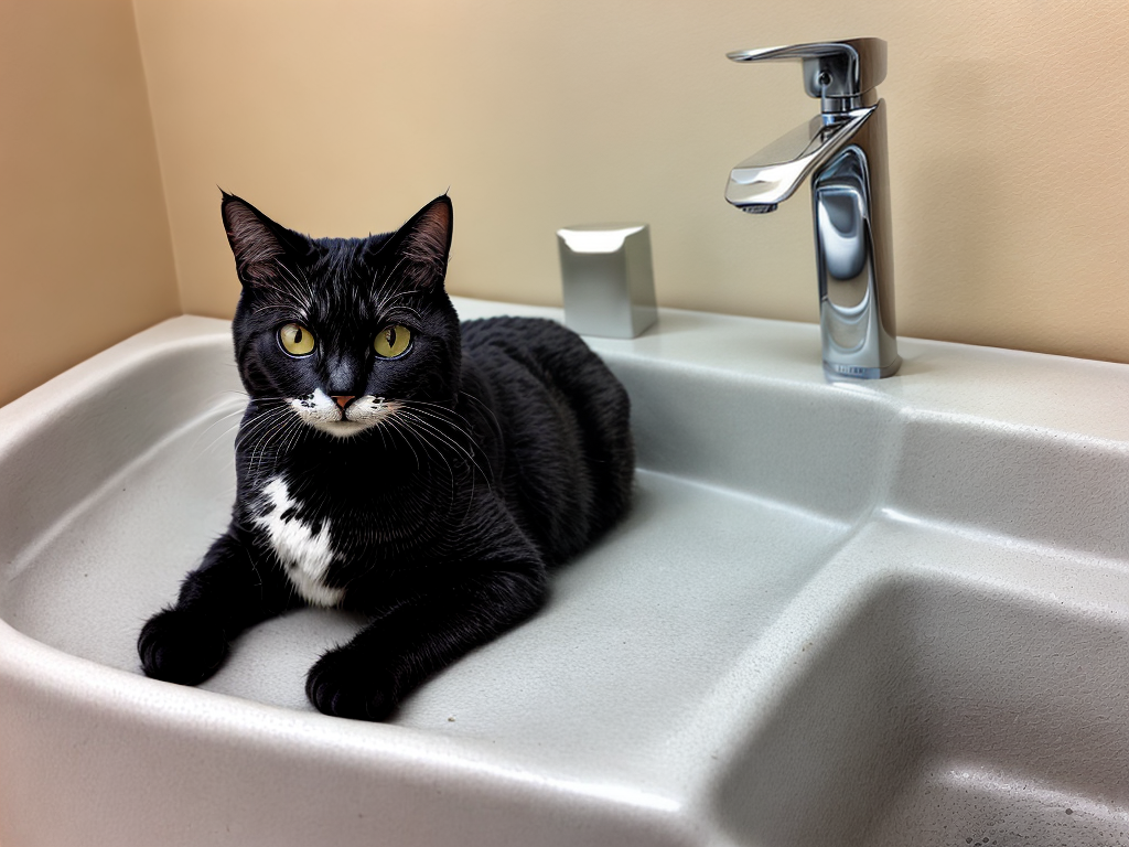 Cat in sink taking