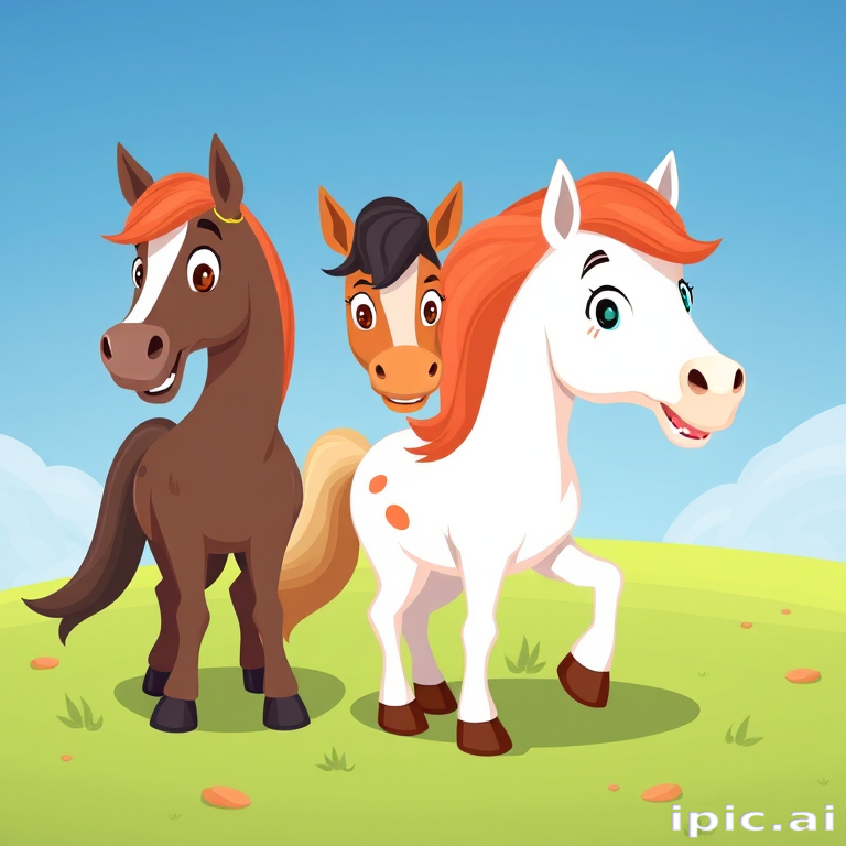cartoon horses