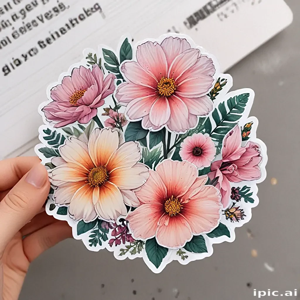 aesthetic flower stickers