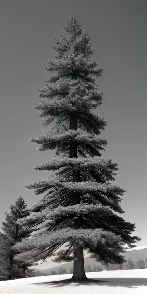 black and white pine tree clipart