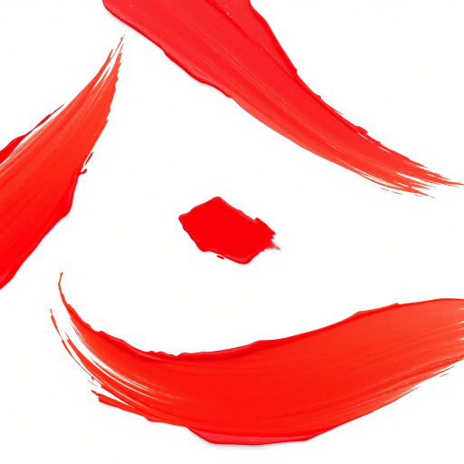 High-resolution image of vibrant red paint strokes on a clean white background, captured with a DSLR camera, 50mm lens, f/2.8 aperture, ISO 100, 1/125 sec shutter speed, top-down view, shallow depth of field for enhanced detail.