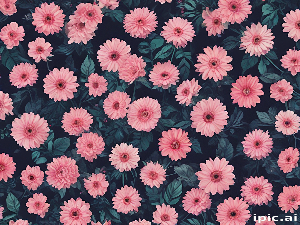 Vibrant Pink Flowers Blooming Amidst Lush Green Leaves in a Garden