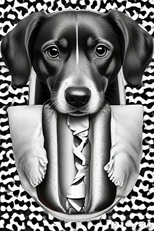 hot dog clipart black and white