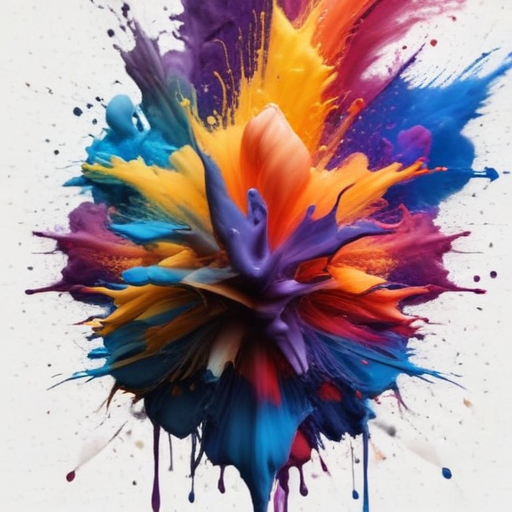 Vibrant Explosion of Colors Creating a Dynamic Abstract Art Piece