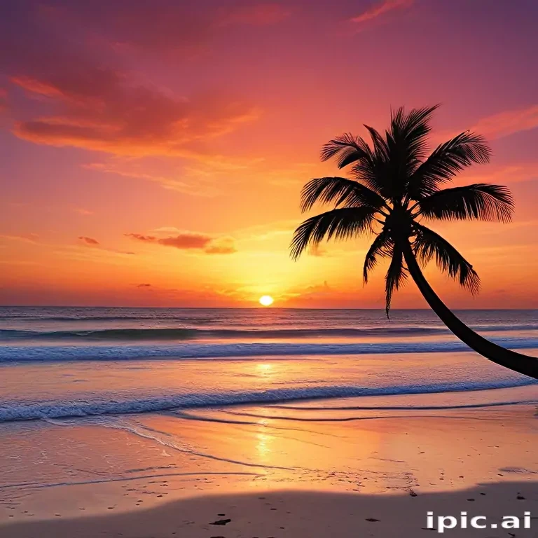 sunset on the beach backgrounds