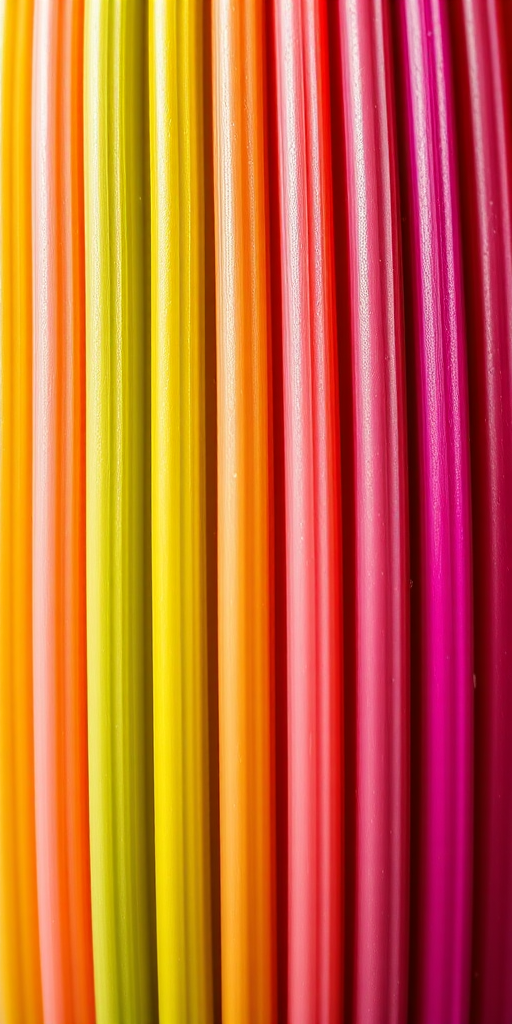 vibrant color stripes in bright yellow, green, pink, and purple, shot with a Canon EOS R5, 50mm lens, f/2.8 aperture, ISO 100, in natural light, top-down view, macro photography style for enhanced detail and texture