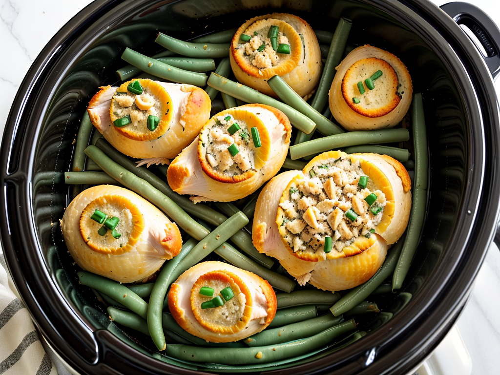 crockpot chicken stuffing and green beans