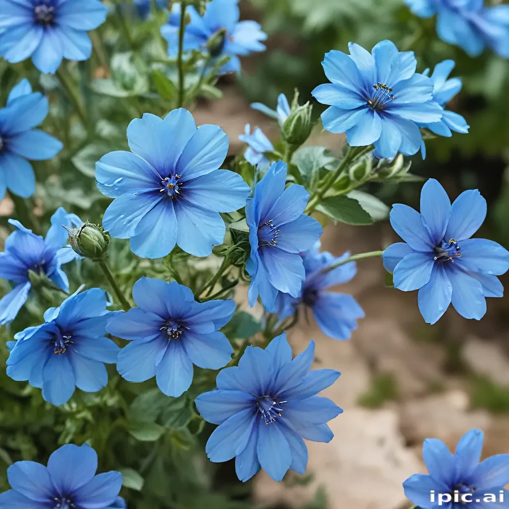 transparent blue flowers
