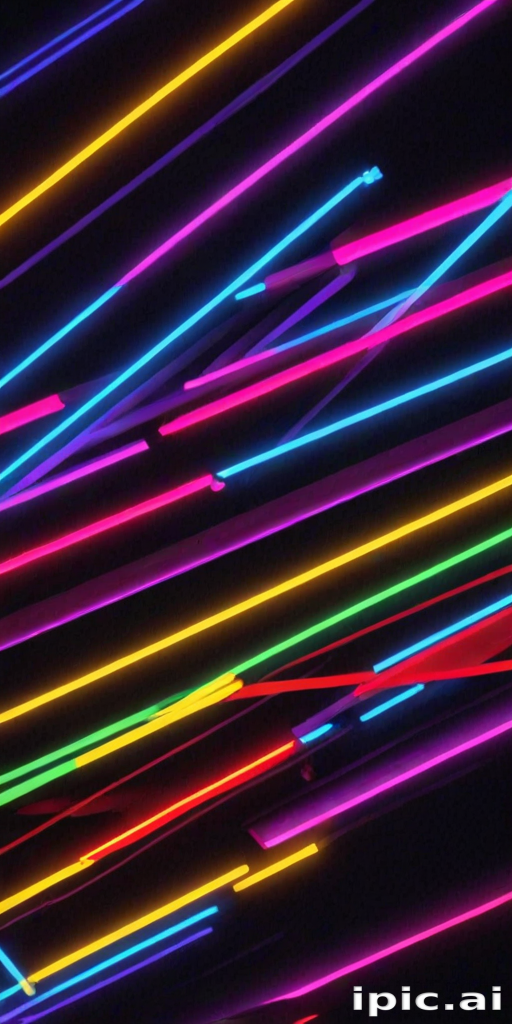 Vibrant Neon Light Streaks in a Dark Background Creating Dynamic Patterns