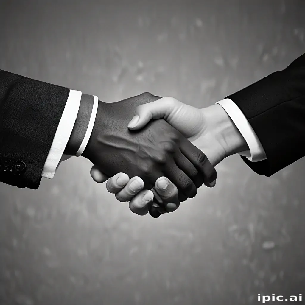 handshake black and white