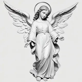 angel clip art black and white