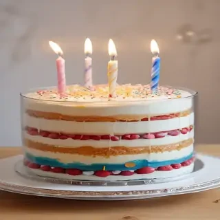 transparent birthday cake
