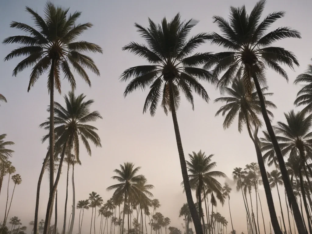 transparent palm trees
