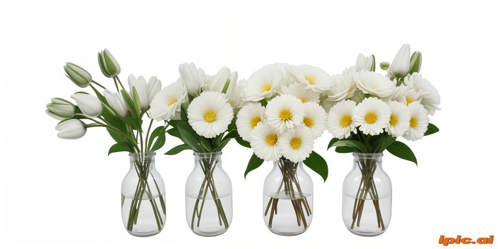 flowers white background