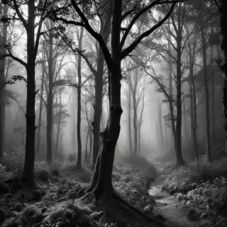 forest clipart black and white