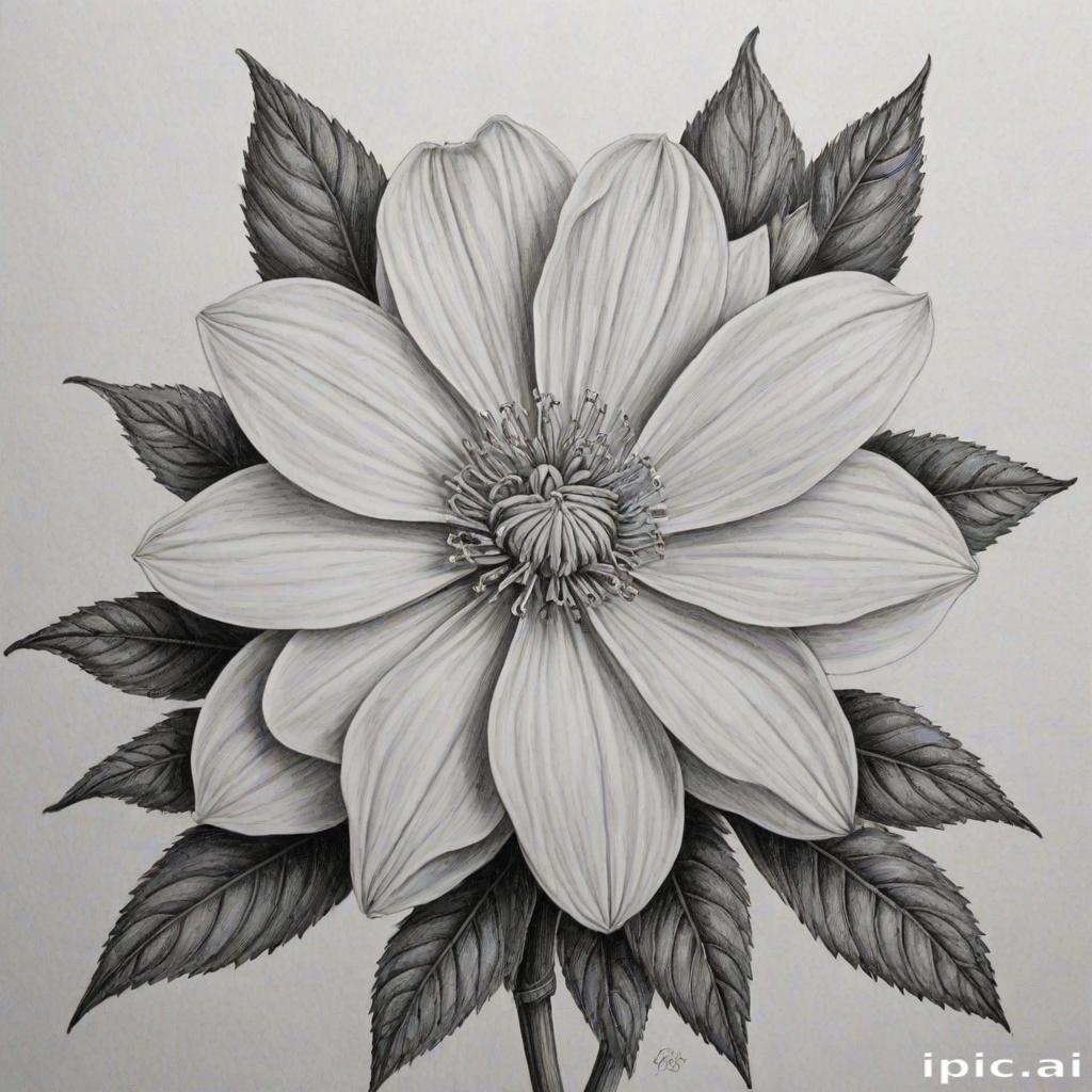 flower pencil drawing