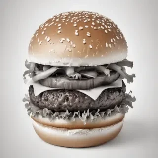 hamburger clipart black and white