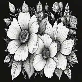 line work flowers