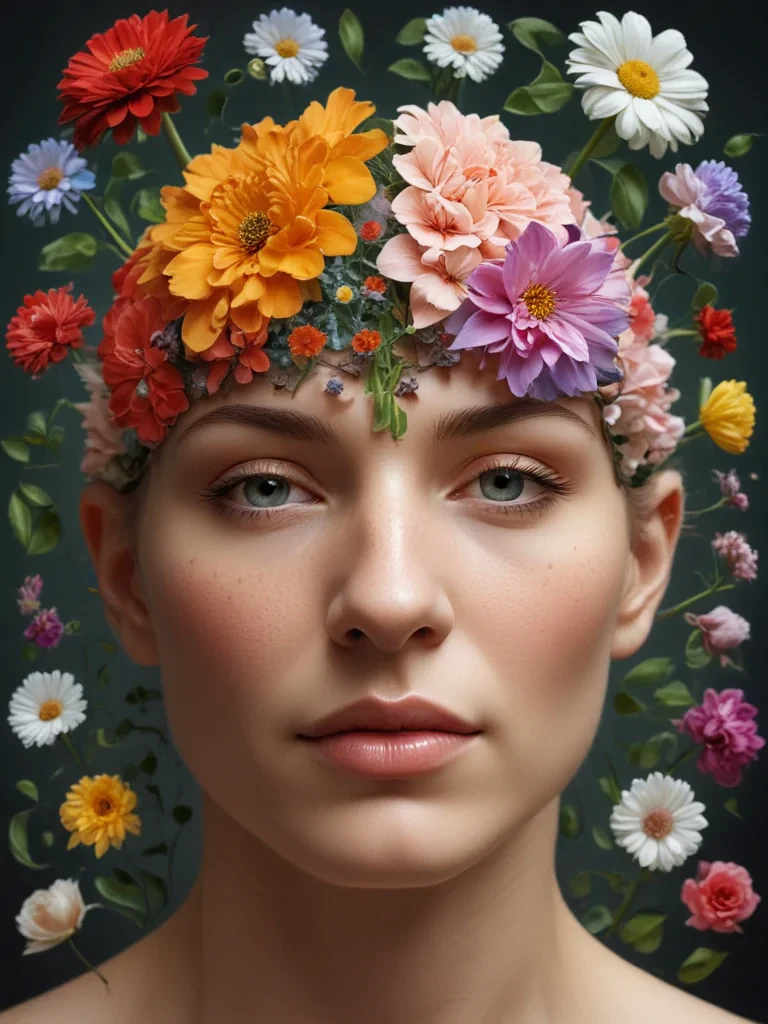 half brain half flowers