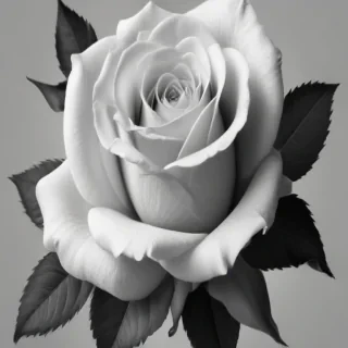 black and white rose clip art