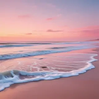 pastel pink beach wallpaper