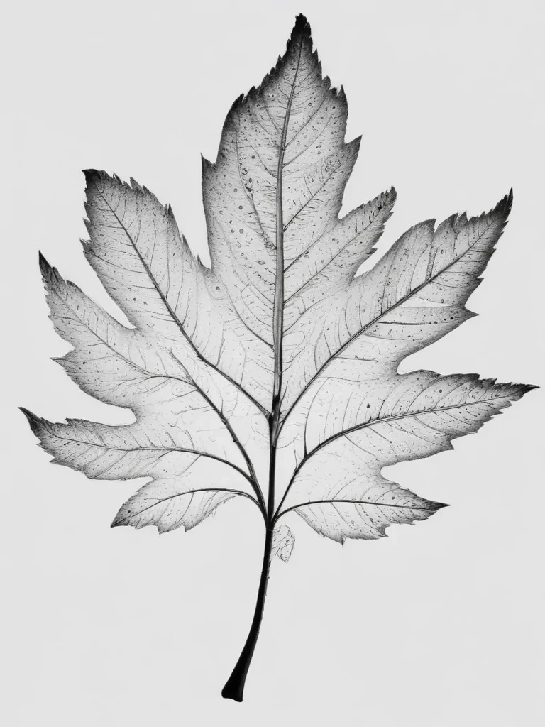 clipart of leaf black and white