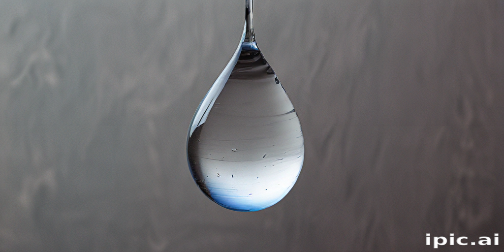 Close-Up of a Single Water Droplet Suspended in Mid-Air