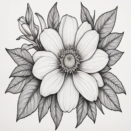 flower drawing for coloring