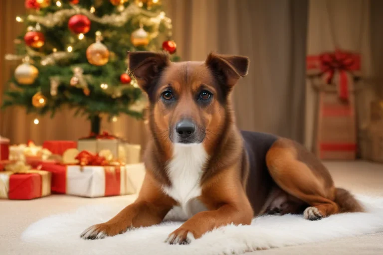 dog christmas background