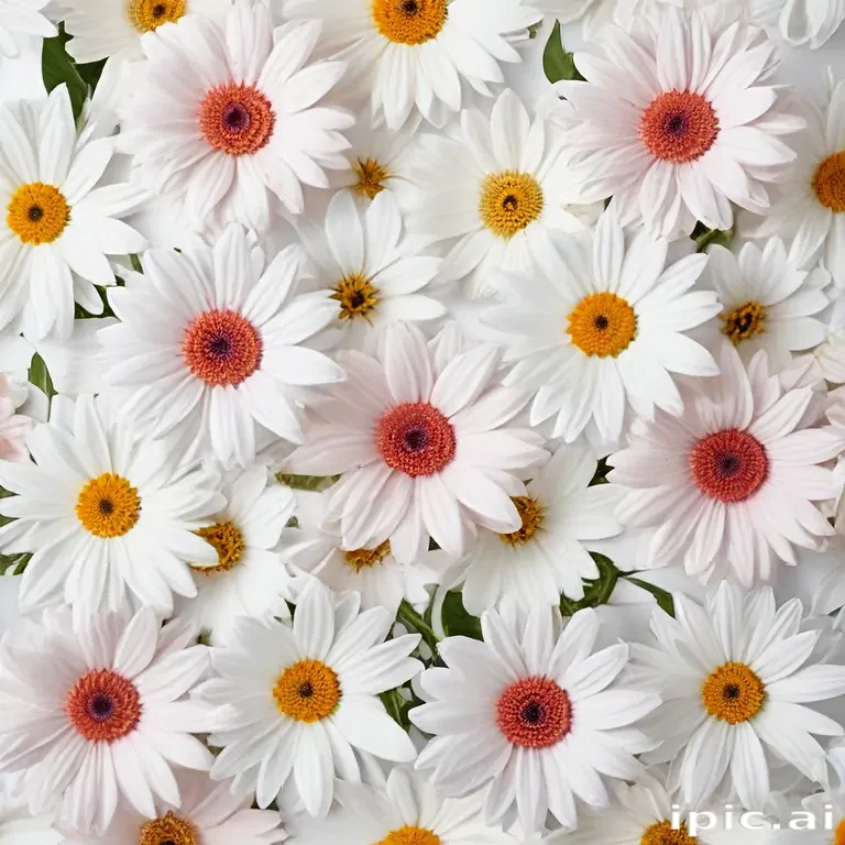 white background with flowers