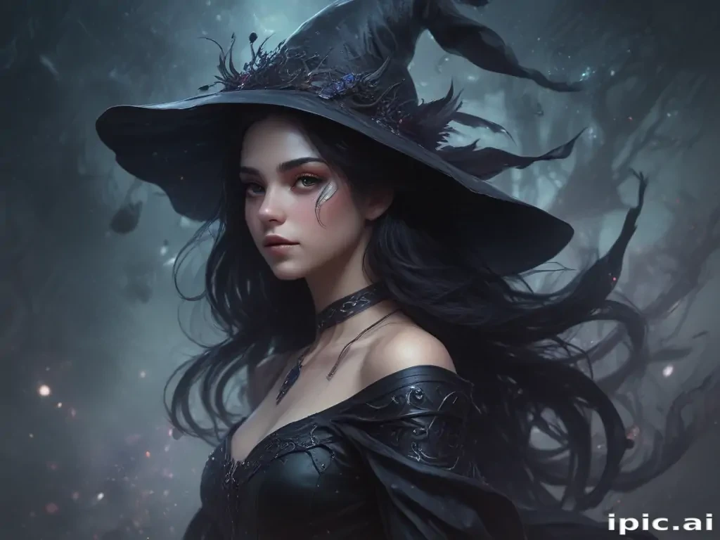 beautiful dark witch fantasy art