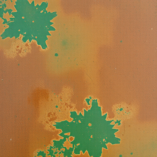 Create a high-resolution abstract texture image with a mix of green and brown hues, captured using a DSLR camera at f/8 aperture, ISO 100, 50mm lens, in soft natural lighting from a top-down view.