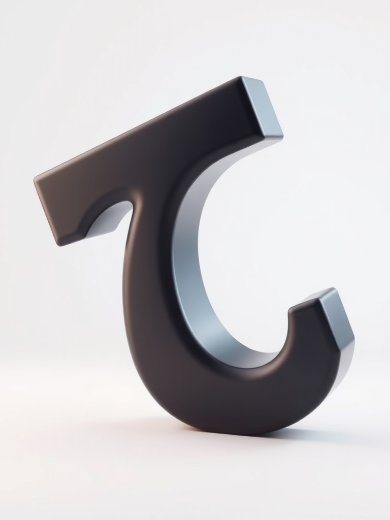 Generate a 3D rendering of a stylized number 7 with a soft gradient and shadow, using a DSLR camera with a 50mm lens at f/1.8, ISO 100, 1/200s shutter speed, in a bright studio setting with softbox lighting.