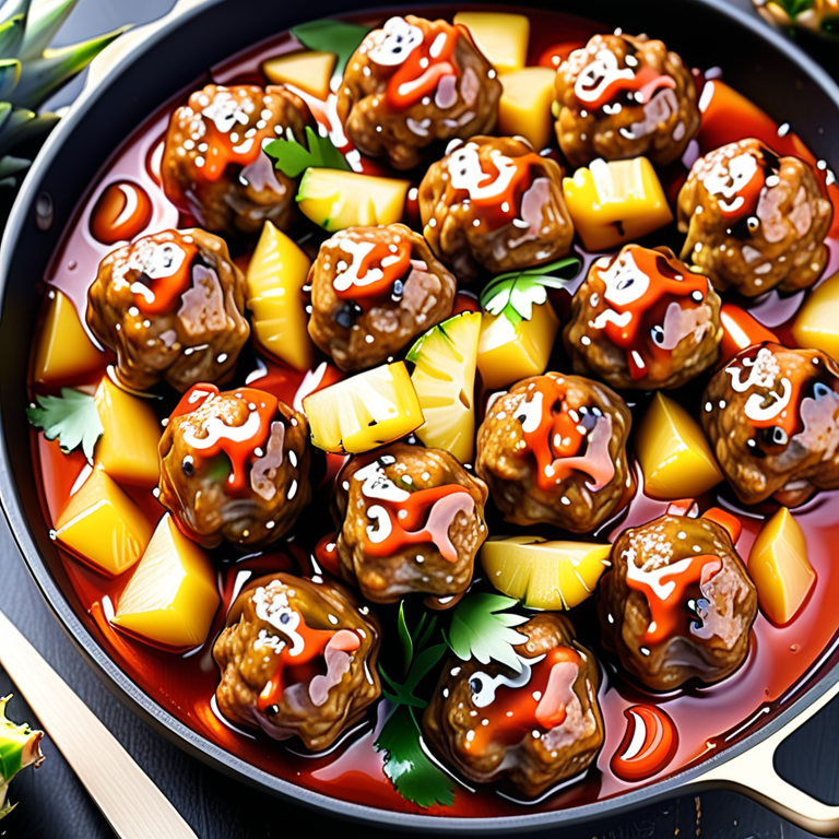 sweet and sour pork meatballs with pineapple