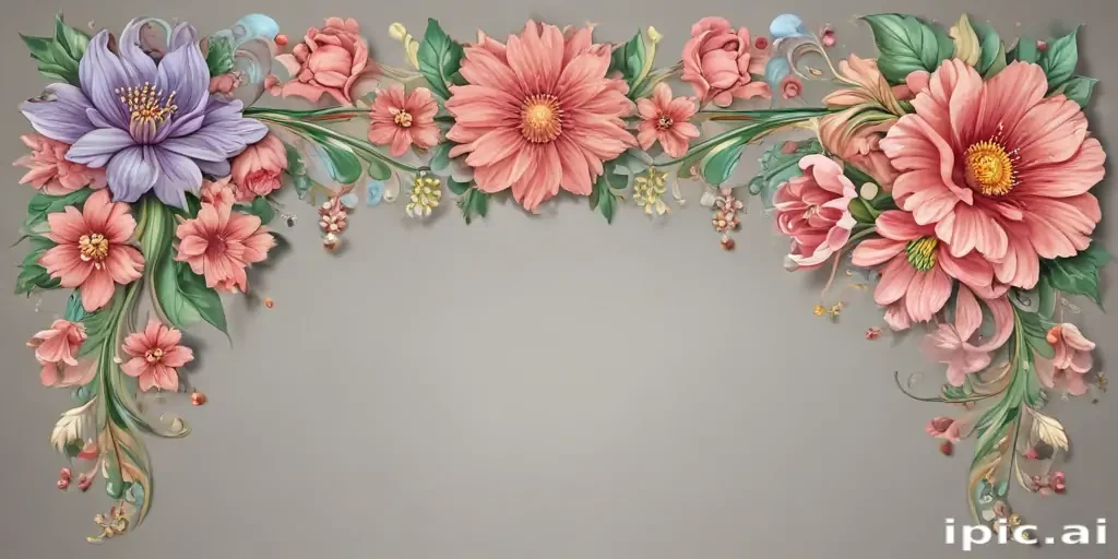 flowery border clipart